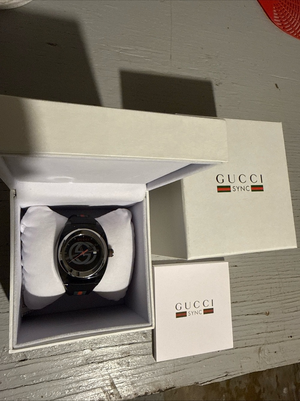 Gucci Black Watch with Red and Green Signature Stripe - Picture 7 of 7